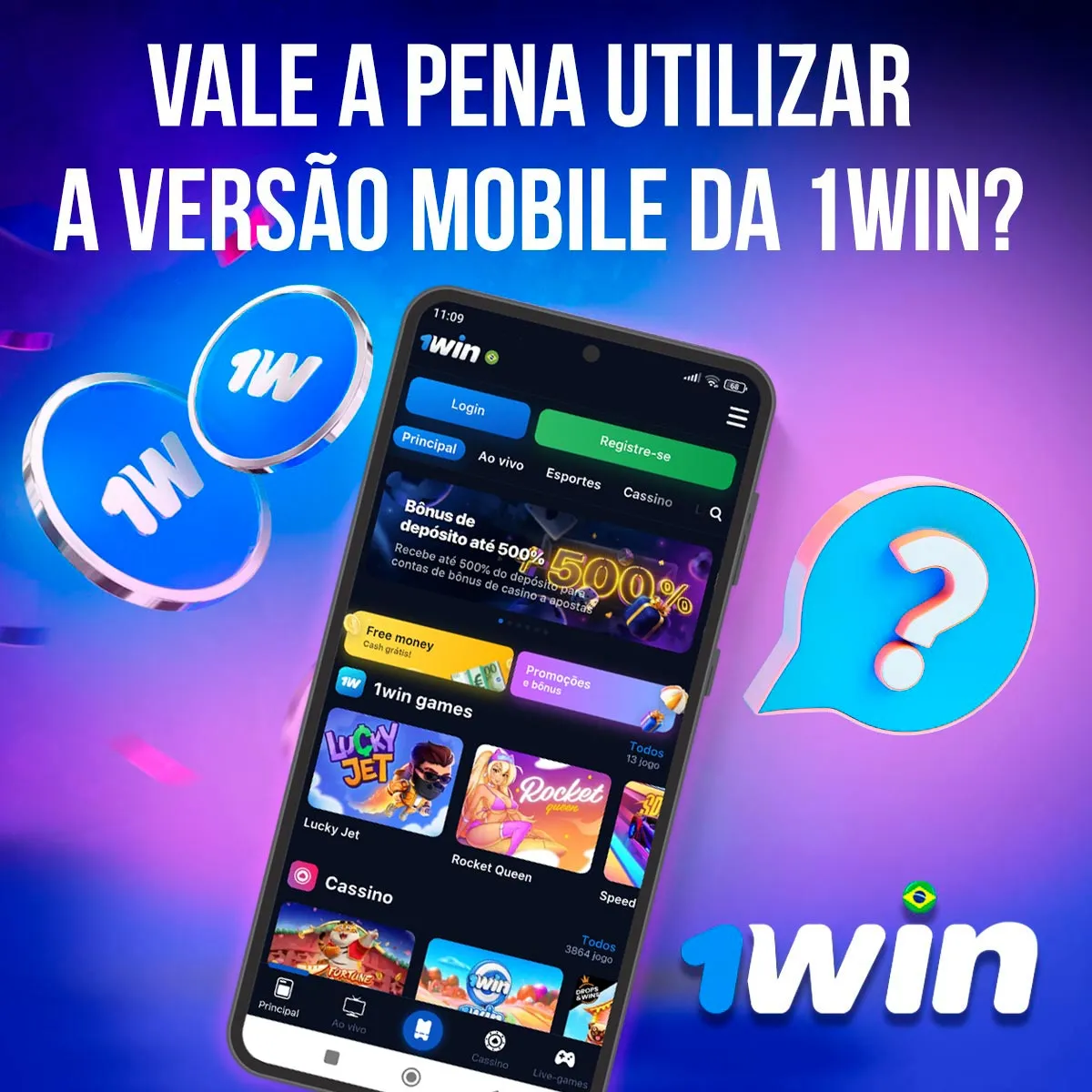 Devo usar a versão móvel do 1win?
