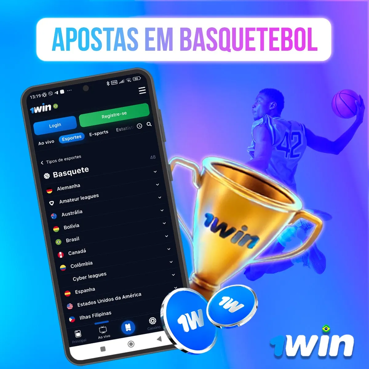 Apostas em jogos de basquete na casa de apostas 1win no mercado brasileiro