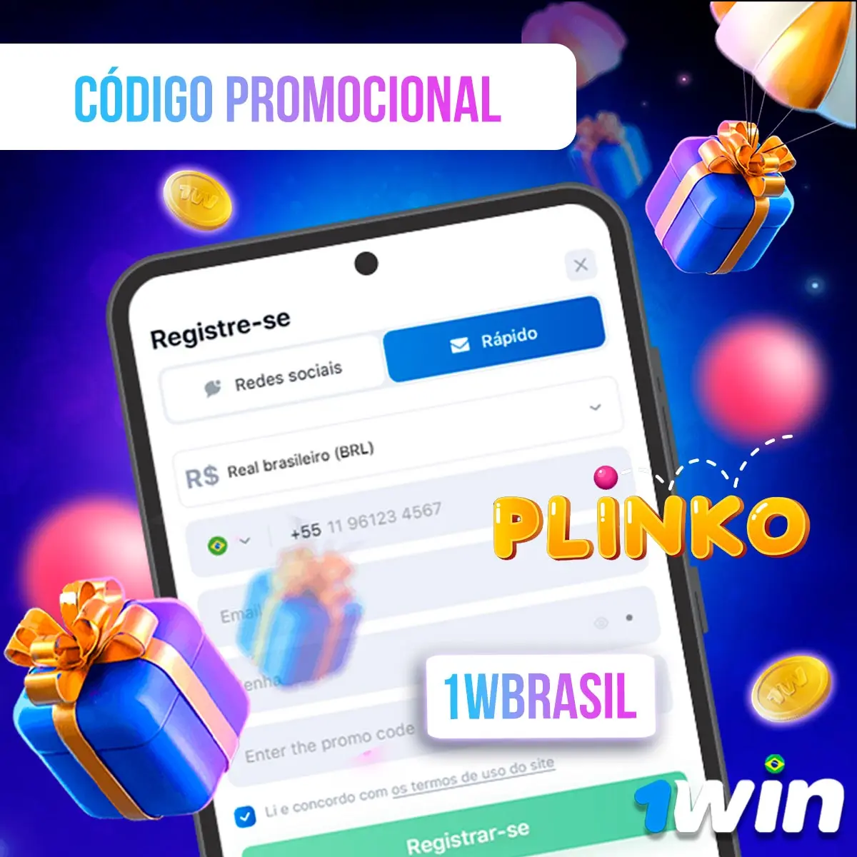 Código promocional para bônus 1win