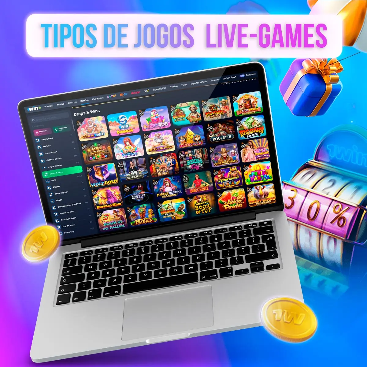 Tipos de jogos no 1win Cassino ao vivo