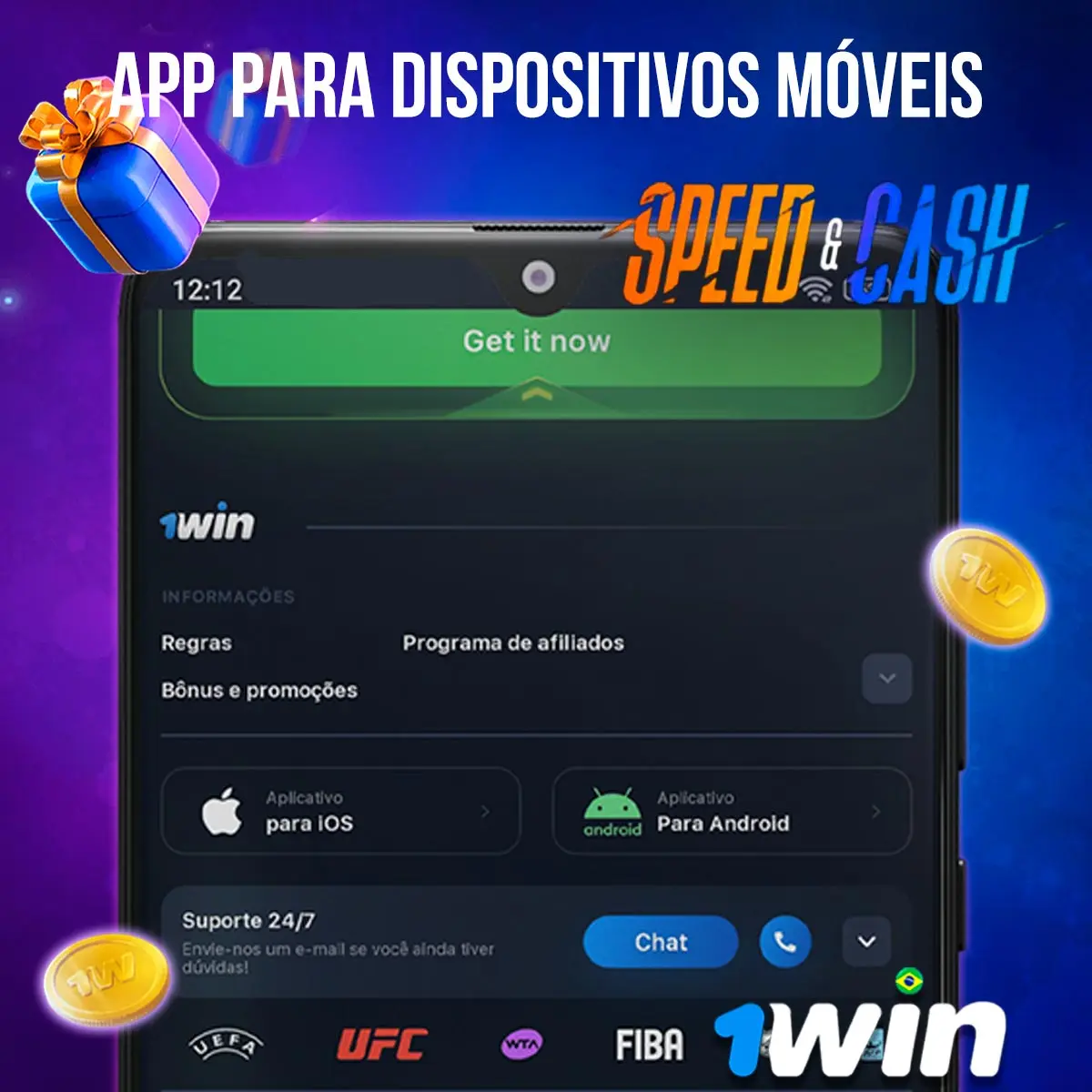 Aplicativo móvel 1win Jogo Speed&Cash