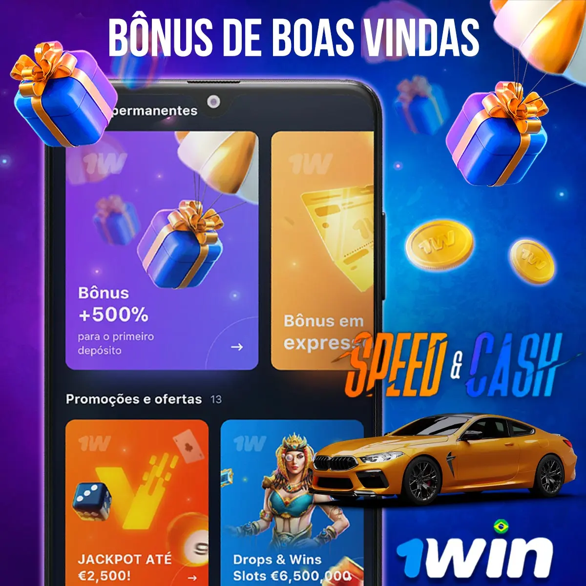 Bônus de boas vindas 1win para jogar no Speed&Cash