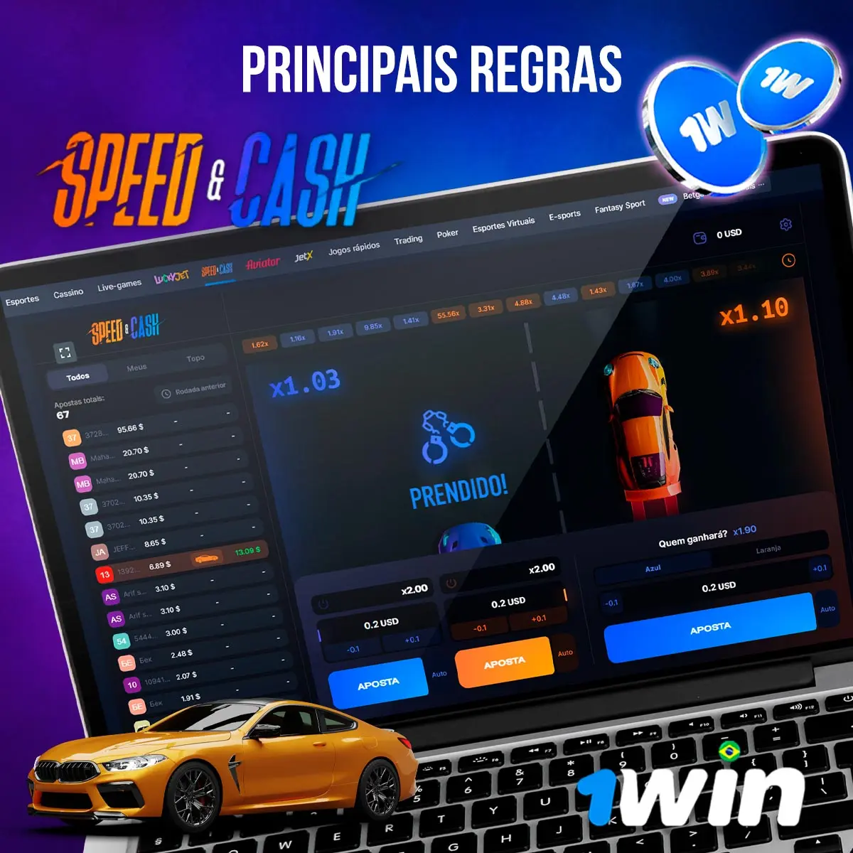 Descrição do popular jogo 1win Speed&Cash
