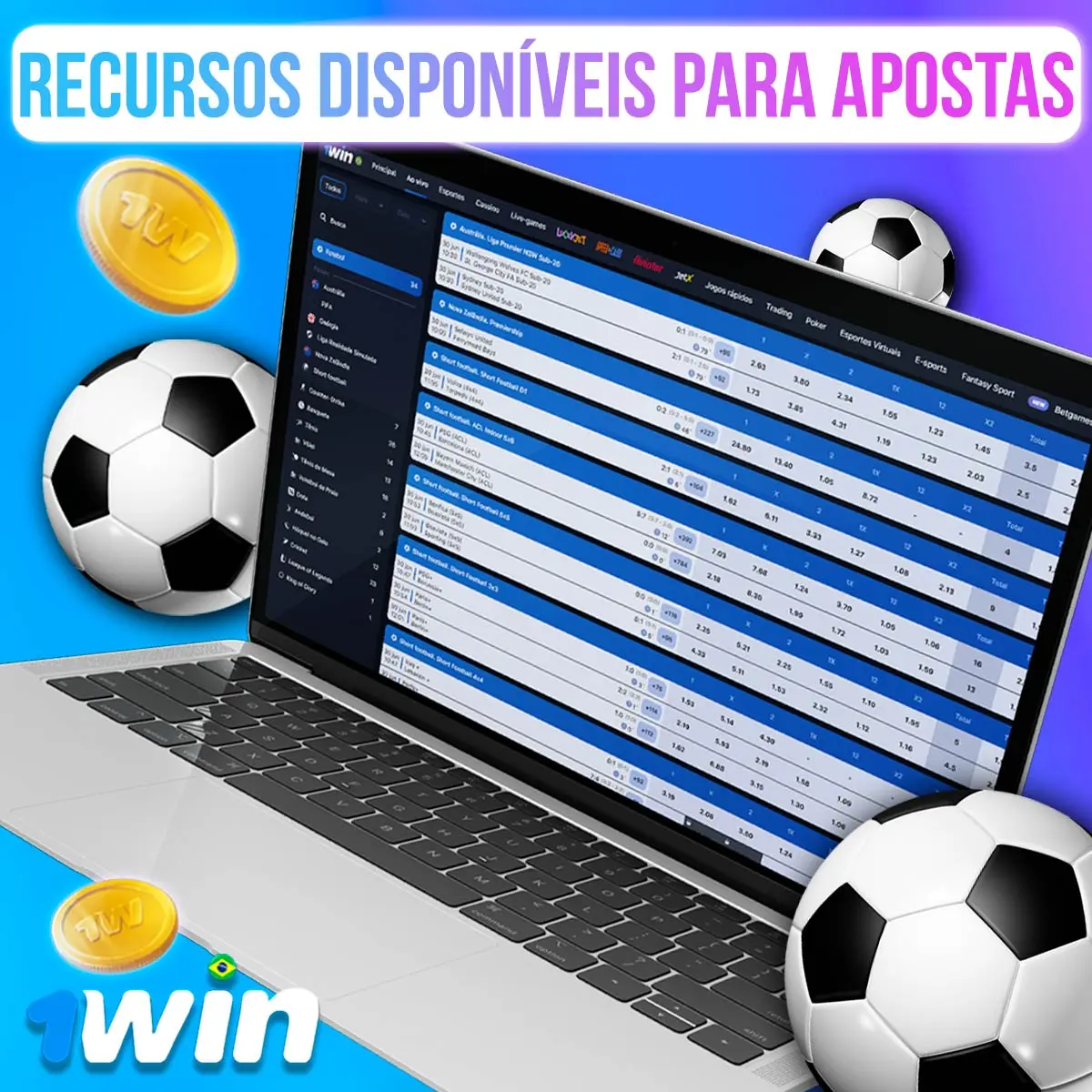 Funcionalidade disponível para apostas de futebol 1win