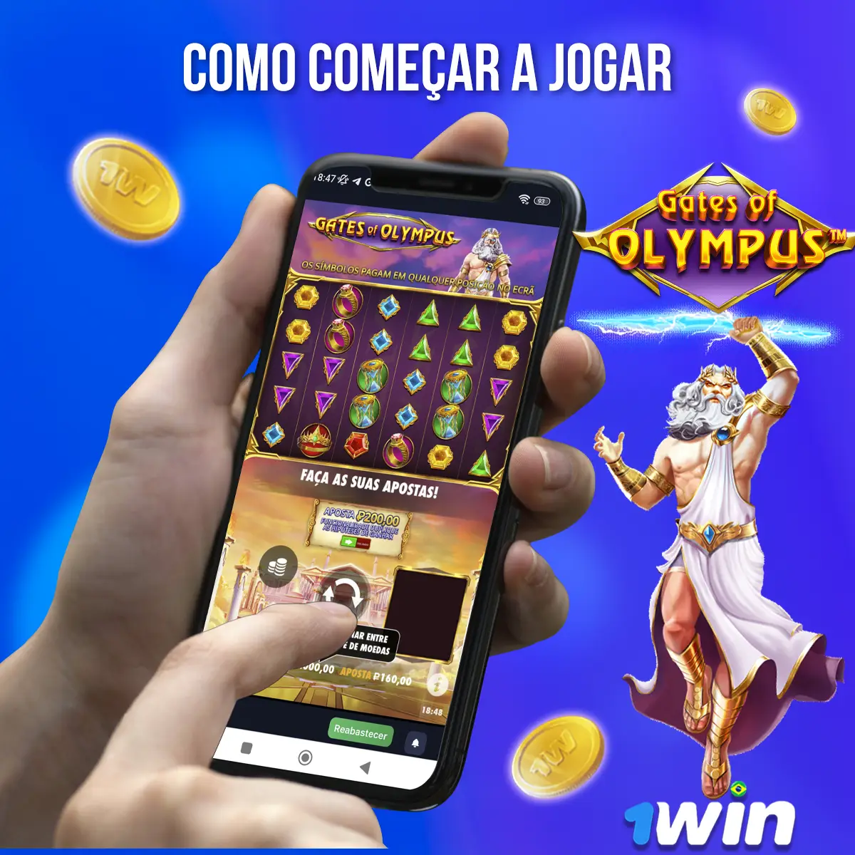 Como começar a jogar Gates of Olympus no 1Win